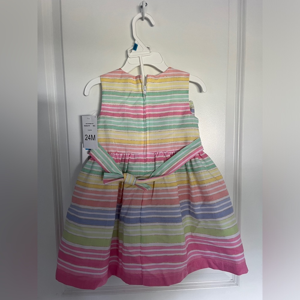 New with Tags Bonnie Baby 24 month Toddler Girls Two Piece Multi-Colored Dress